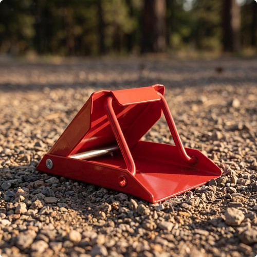 Portable metal wheel chock - wheel,